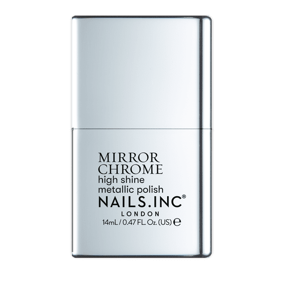 Nails Inc Mirror Chrome Silver Served High Shine Metallic Nail Polish, 14ml/0.47 Fl Oz