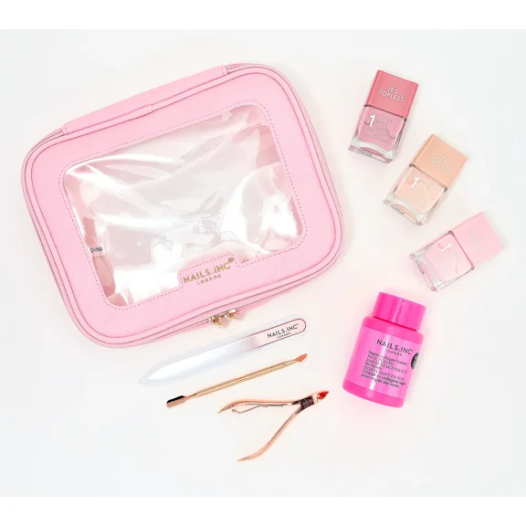 Nails INC Its Topless 7-Piece Manicure Set with Bag All-in-One Gel Polish & Tools Kit