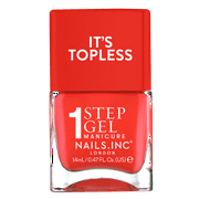 Nails.INC, Its Topless Gel-Like Nail Polish, 4-in-1 Base Coat, Treatment, Color & Top Coat, Jennifer, Coral Red, 0.47 oz