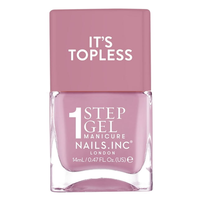 Nails.INC, It's Topless Gel Nail Polish, 4-in-1 Base Coat, Treatment, Color & Top Coat, Lily, Mauve, 0.47oz