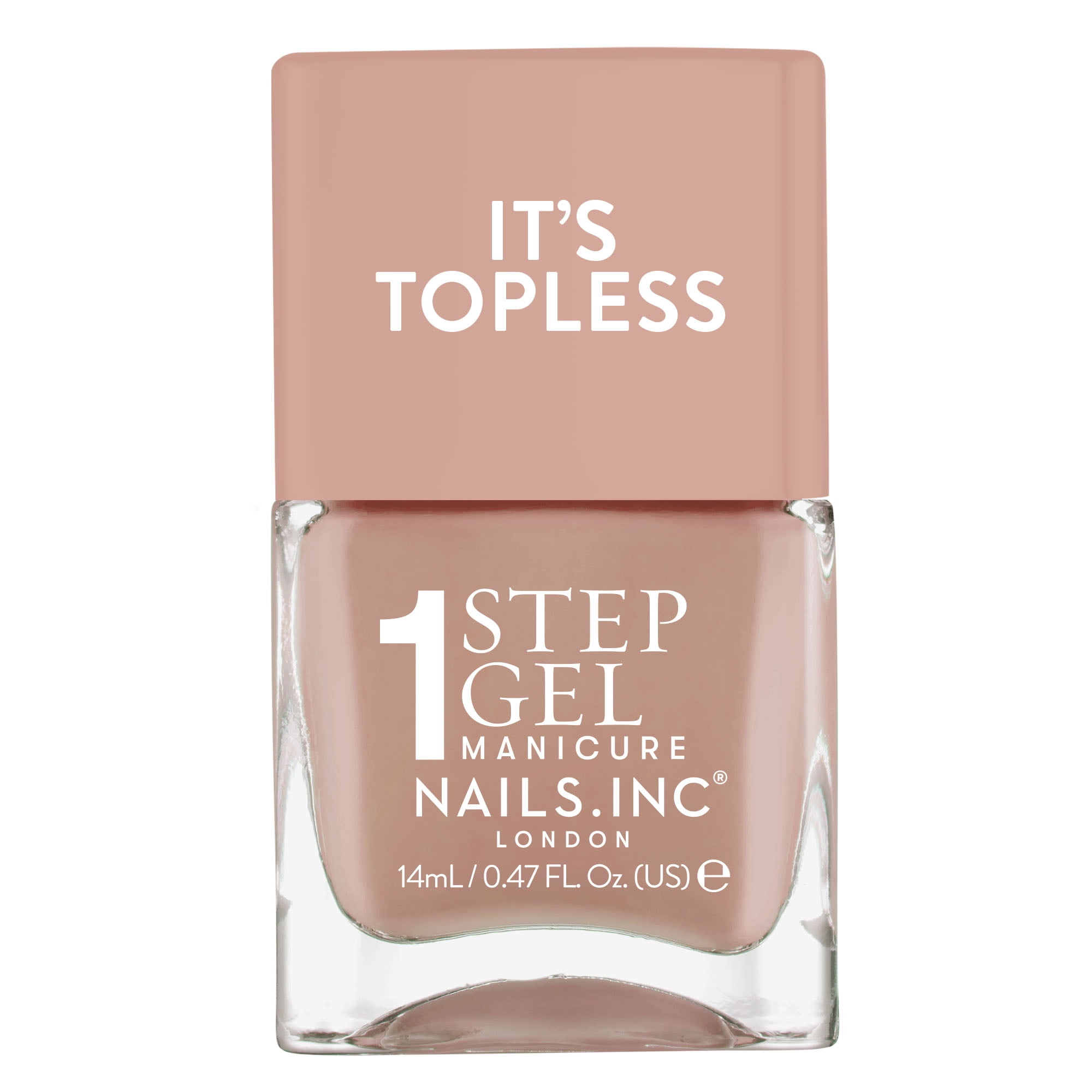 Nails.INC, It's Topless Gel-Like Nail Polish, 4-in-1 Base Coat, Treatment, Color & Top Coat, Madison, Tan Nude, 0.47 oz