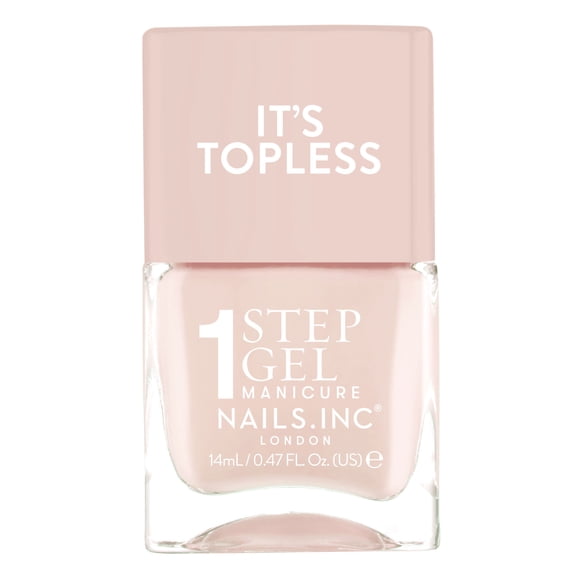 Nails.INC, It's Topless Gel-Like Nail Polish, 4-in-1 Base Coat, Treatment, Color & Top Coat, Renee, Sheer Nude, 0.47 oz