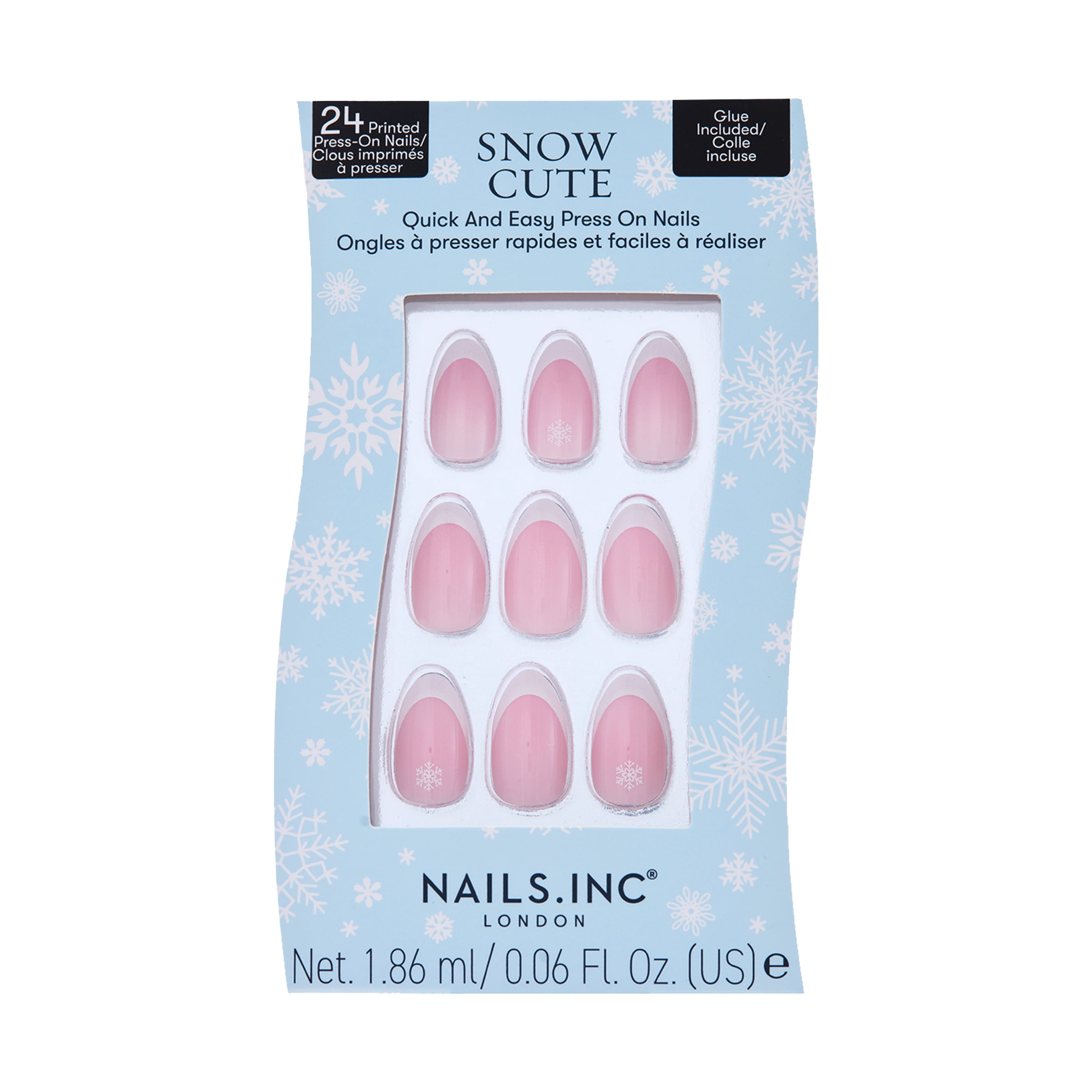 Nails.INC Press-On Nails, Snowflake, 24 PC