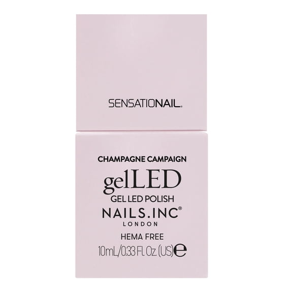 Nails.INC x Sensationail GelLED Gel Nail Polish, Champaign Campaign, Light Pink, 0.33 fl oz