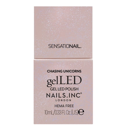 Nails.INC x Sensationail GelLED Gel Nail Polish, Chasing Unicorns, Lilac Shimmer, 0.33 fl oz