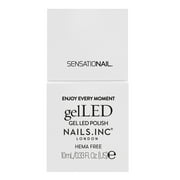 Nails.INC x Sensationail GelLED Gel Nail Polish, Enjoy Every Moment, Bright White, 0.33 fl oz
