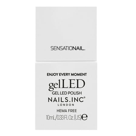 Nails.INC x Sensationail GelLED Gel Nail Polish, Enjoy Every Moment, Bright White, 0.33 fl oz