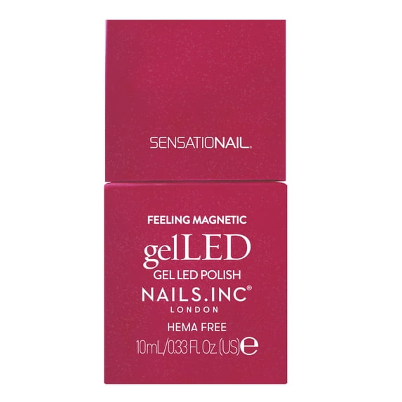 Nails.INC x Sensationail GelLED Gel Nail Polish, Feeling Magnetic, Deep Pink Heart Magnetic Effect, 0.33 fl oz