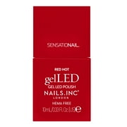 Nails.INC x Sensationail GelLED Gel Nail Polish, Red Hot, Ruby Red, 0.33 fl oz