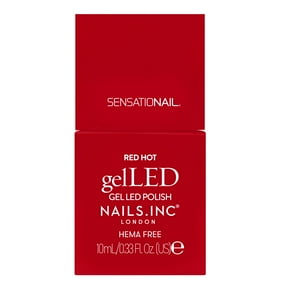 Nails.INC x Sensationail GelLED Gel Nail Polish, Red Hot, Ruby Red, 0.33 fl oz