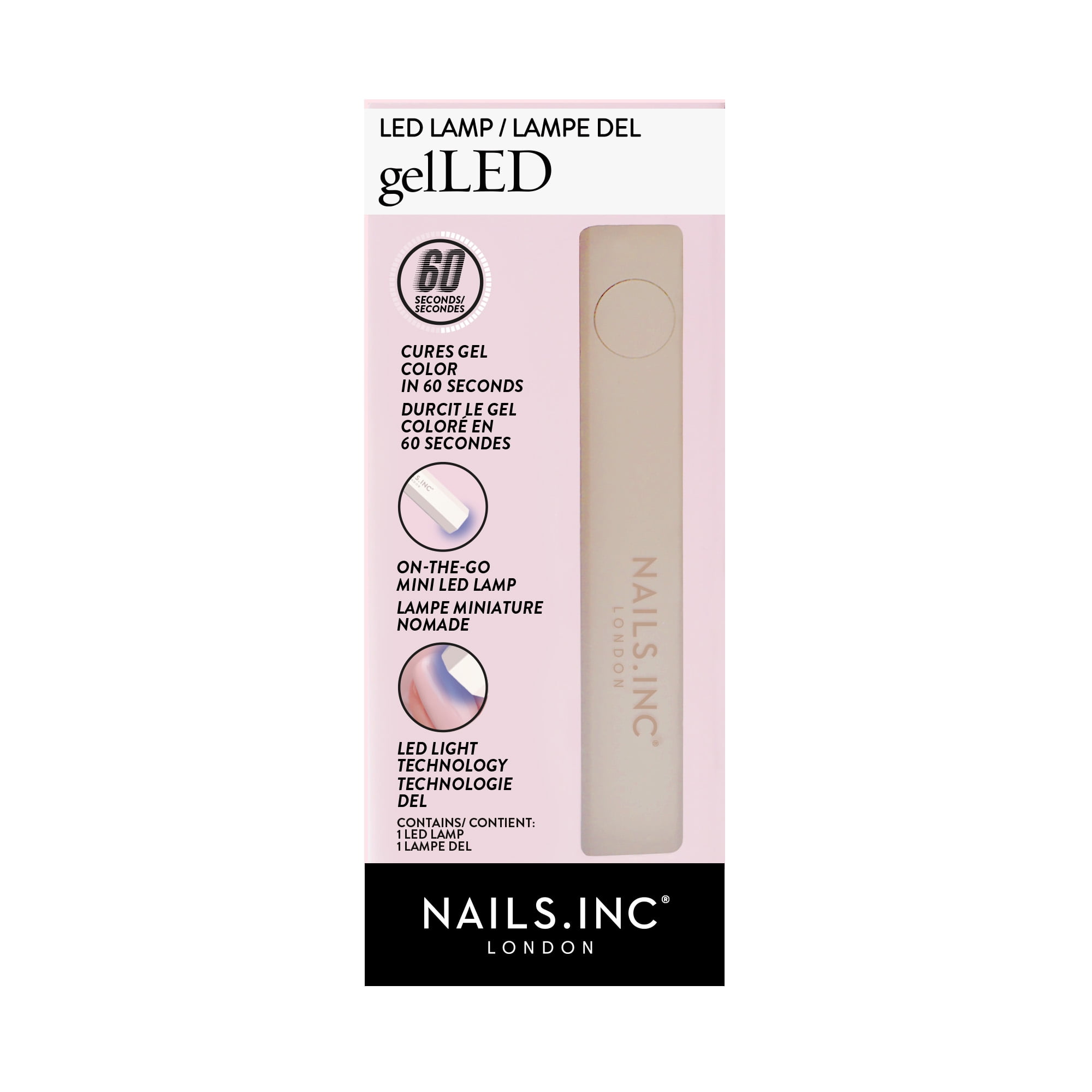 Nails.INC x Sensationail GelLED On-The-Go Mini Portable LED Lamp, Cures in 60 Seconds