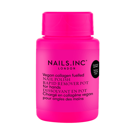 Nails.INC Vegan Collagen Fueled Coconut Scented Nail Polish Rapid Remover Pot for Hands, 1.69 fl oz
