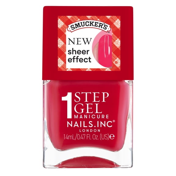 Nails.INC X Smucker's It's Topless Jelly Effect Sweeter Than Strawberries 1 Step Nail Polish, 0.47 fl oz