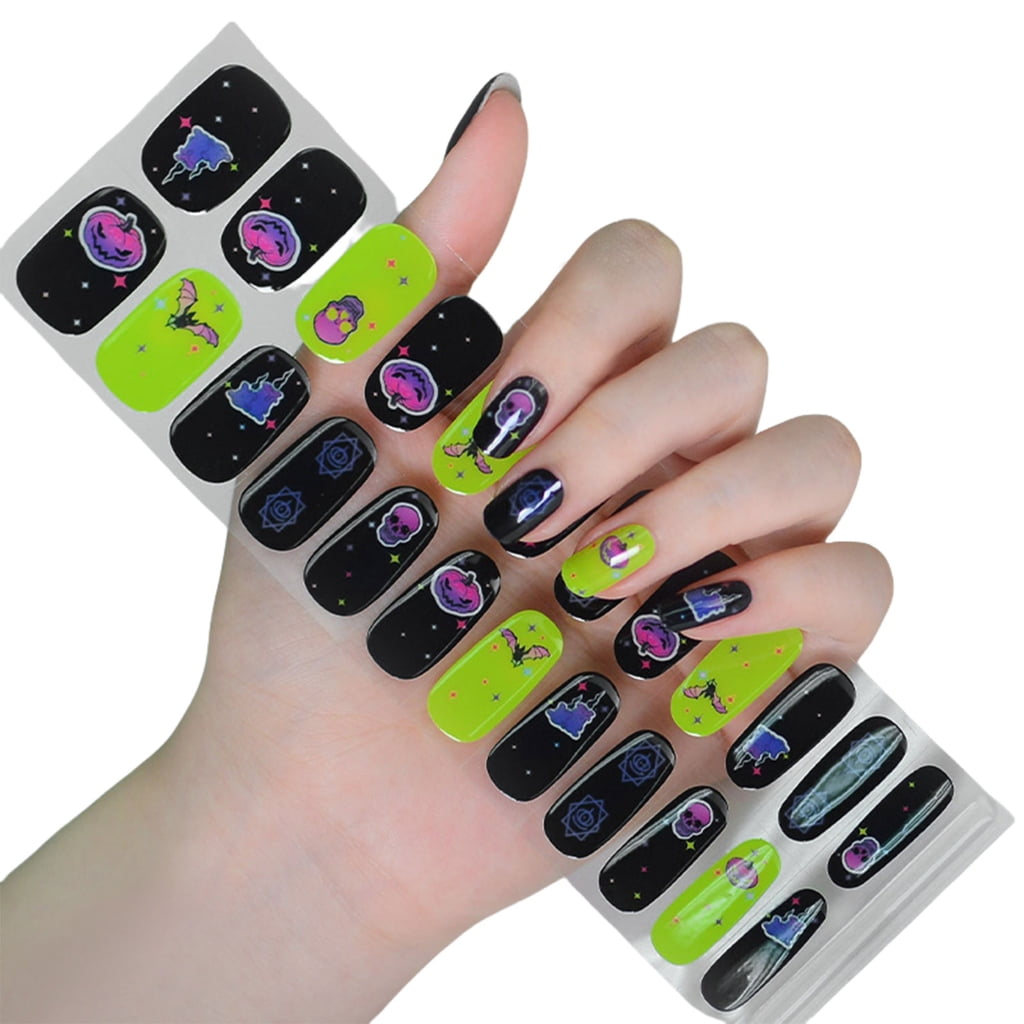 Nails Polish Stickers Full Nail Strips Semi Cured Nails Polish Wraps
