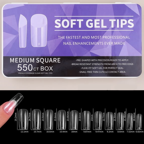 Nails Porcelain White Long Drop Almond Non Abrasive Thin Nails for Stunning Manicure