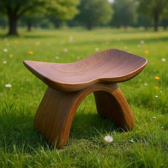 No Nails, Pure Walnut Butterfly Stool Natural Curves Fit Hip & Home Aesthetics! Indoor/Outdoor Trend – Sustainable Style for Modern Living Wooden Garden Bench Lounge Furniture Ergonomic Round