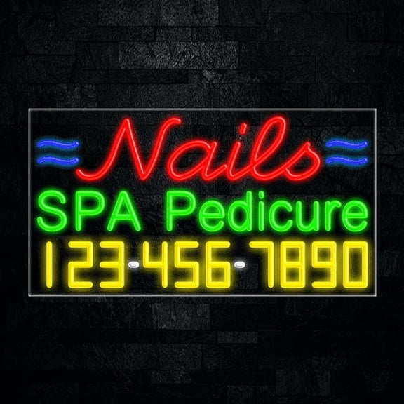Nails Spa Pedicure LED Neon Sign 33"L x 18"H #35011