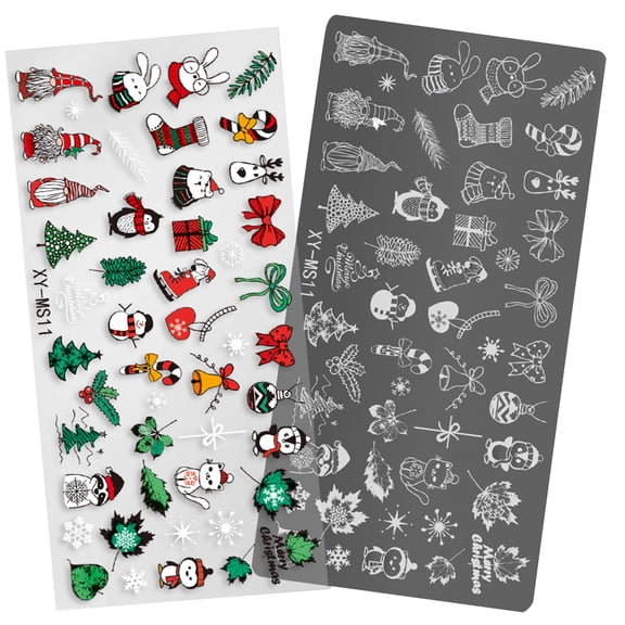 Nails Stamp Templates Christmas Series Nails Plates Manicuring Print Stencils Snowflake Nails Stencil Stamp
