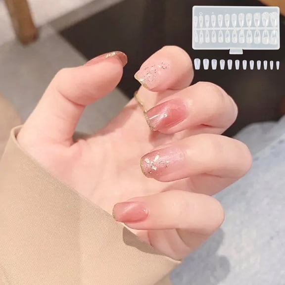 Nails Transparent Water Tube 120 Full Coverage Pressed Nails for DIY Salon Practice Manicure Supplies