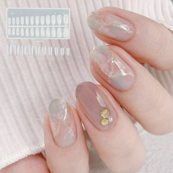 Nails Transparent Water Tube Nails 120 Full Coverage Pressed On DIY Nail Salon Practice for Manicure Art