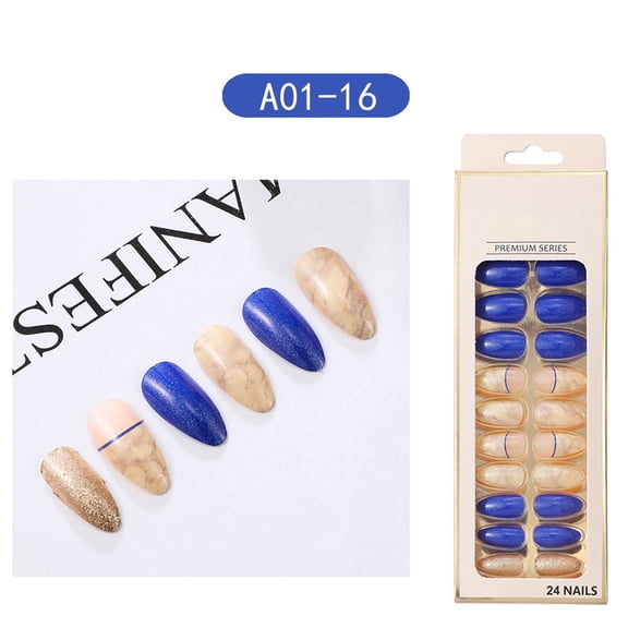 Water Drop False Nails 24 Piece Set Reusable Nail Tips With Pointed Design For Easy Application And Enhanced Beauty