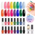 thumbnail image 1 of Nailshion Quick Air Dry Nail Polish Set, 16 Colors 10ML Rainbow Nail Polish with Clear Base Top Coat and 35Pcs Remover Pads Spring Summer Regular Nail Lacquer Gift for Women Girls, 1 of 9
