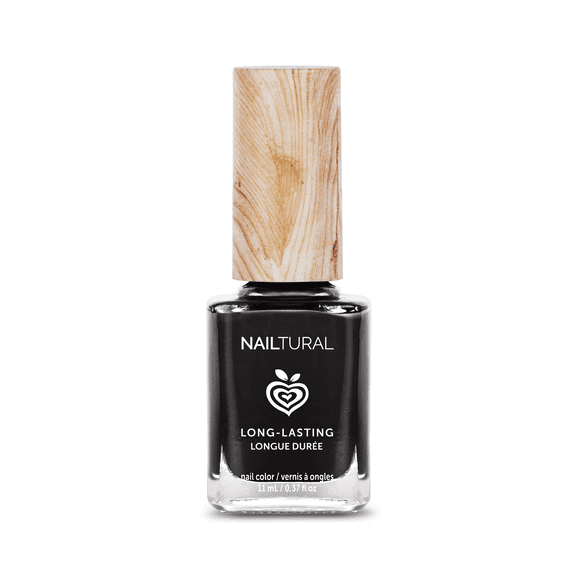 Nailtural Natural Vegan Nail Polish Color, Lyrical Licorice, Black