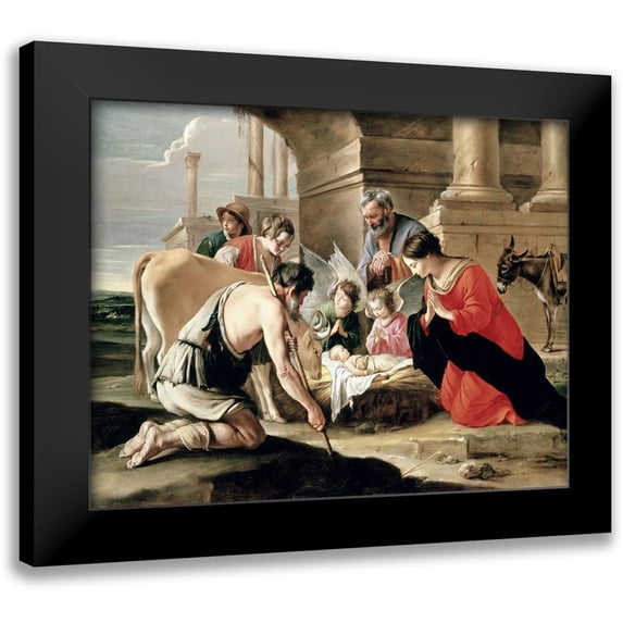 Nain, Louis Le 18x15 Black Modern Framed Museum Art Print Titled - Adoration of the Shepherds