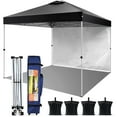 thumbnail image 1 of Naipo 10'x10' Pop up Tent with Sidewall,  Portable Outdoor Canopy,Sun & Rainy Use, Water Resistance, Foldable with Carry Bag, Black, 1 of 10