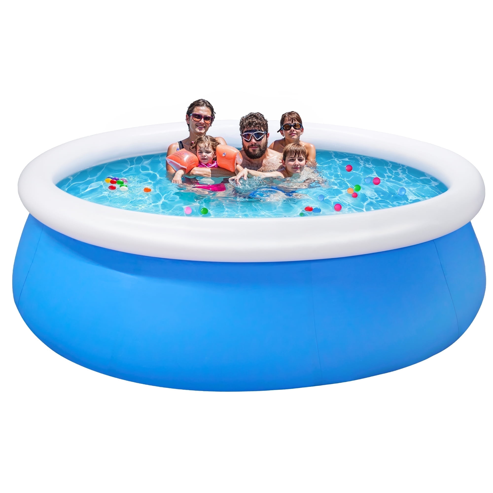 Naipo 10ft x 28in Inflatable Swimming Pool Above Ground Family Pool   for Kids & Adults  Puncture-Resistant PVC, Quick Setup (Includes 2 Repair Patches)