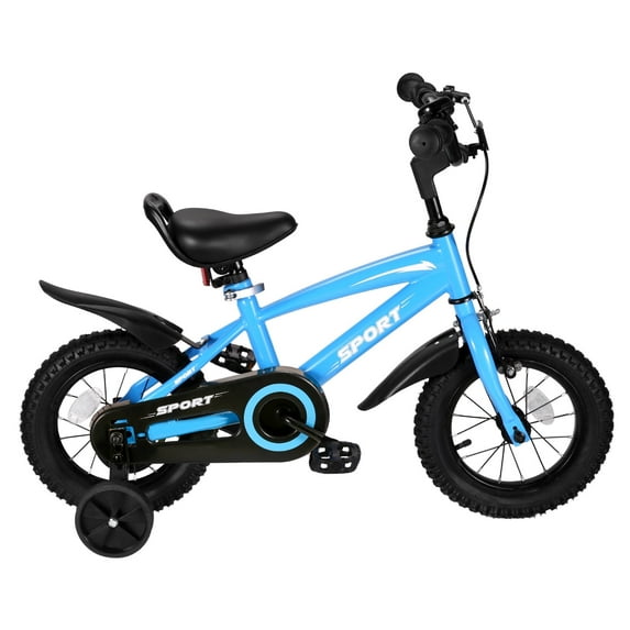 Naipo 12 Inch Kids Girls and Boys Blue Bike with Training wheel Kid Bicycle