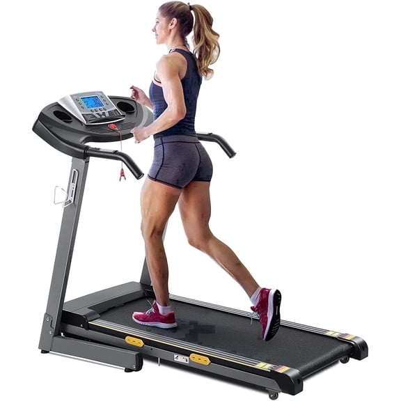 Naipo 12 Level Auto Incline Treadmill 2.5hp Power Foldable Electric Treadmill with 0.5-8.5 Speed 220lbs Walking Running Exercise Treadmill with LCD Display for Home Work Out