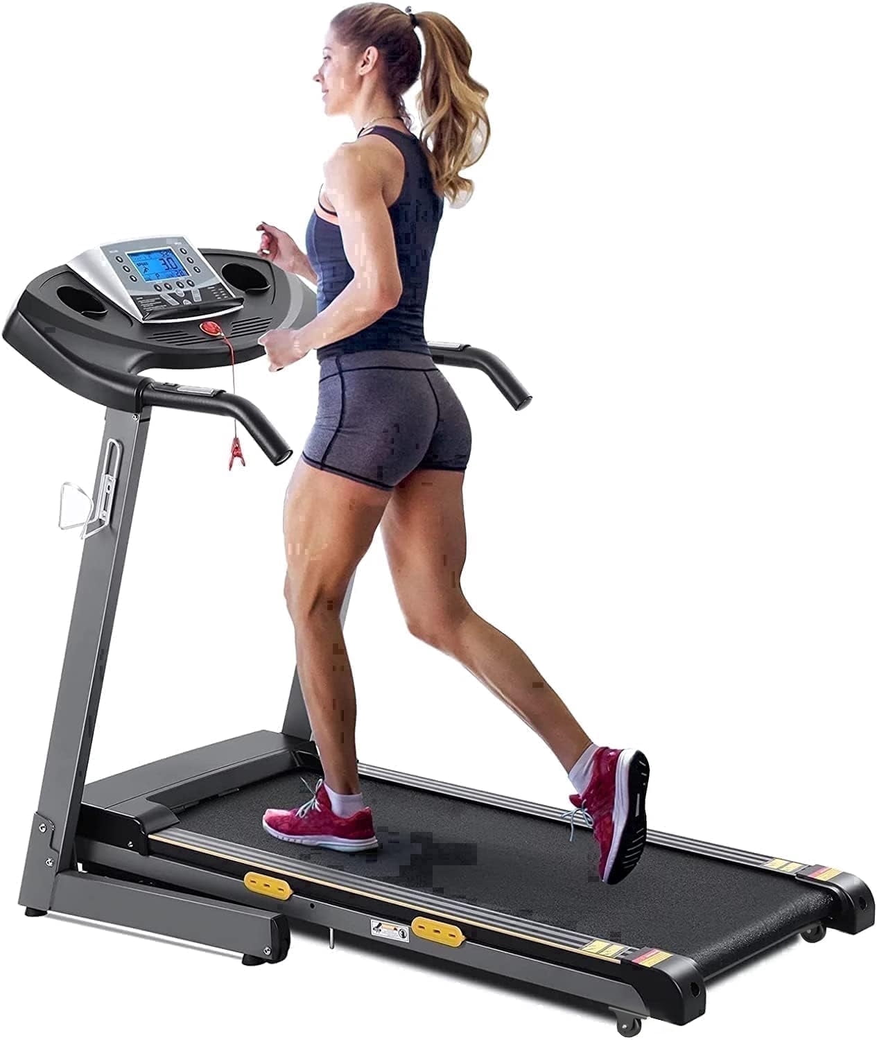 Naipo 12 Level Auto Incline Treadmill 2.5hp Power Foldable Electric Treadmill with 0.5-8.5 Speed 220lbs Walking Running Exercise Treadmill with LCD Display for Home Work Out