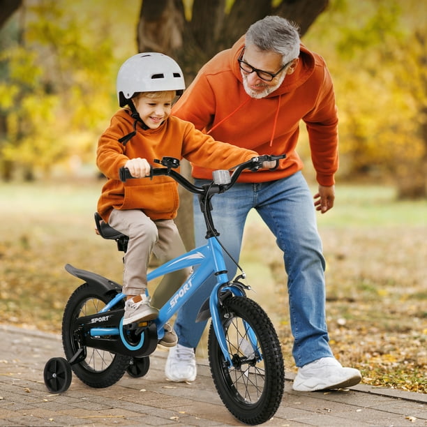 Naipo 14 Inch Kids Bike for Ages 5 8 Years Old Boys Girls Kid s Bikes with Training Wheels Children Bicycle for Kids and Toddler Gift Blue Walmart Business Supplies
