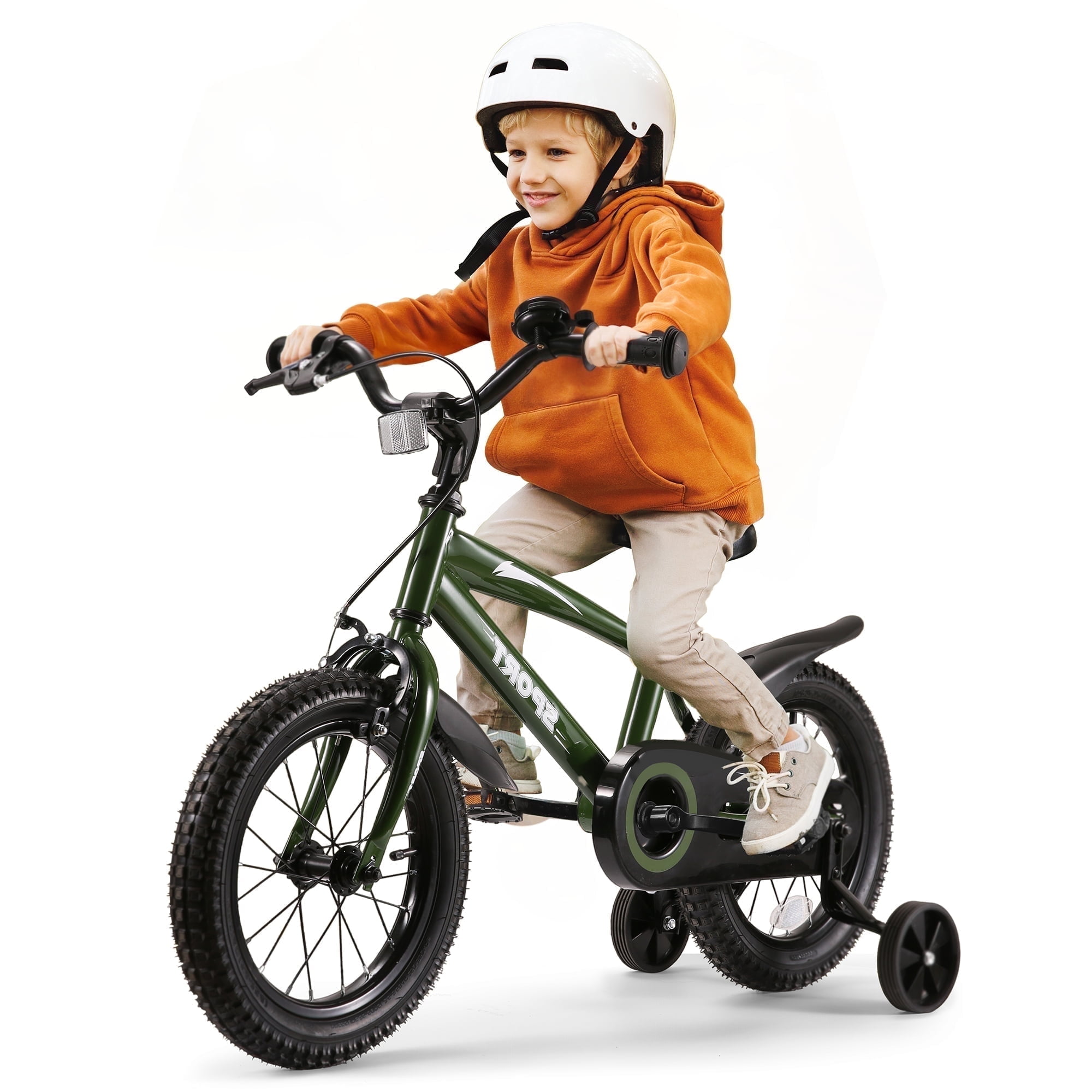 Naipo 14 Kid Bike Green Children Bikes for Boys Girls Age Removable Training Wheels Bicycle Walmart Business Supplies