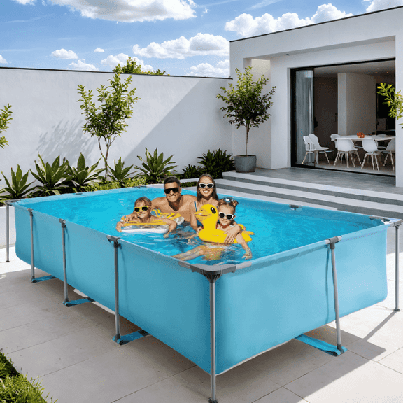 Naipo 15FT Above Ground Swimming Pool for Backyard Large Steel Frame Swimming Pools for Family and Pets with 177X86IN