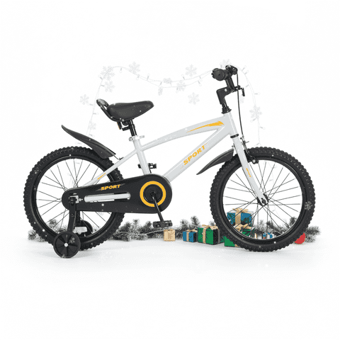 Naipo 16 Inch Kid Bikes for Boys and Girls Kid Bicycles with Kickstand and Training Wheels Boys Bike Gray-Orange