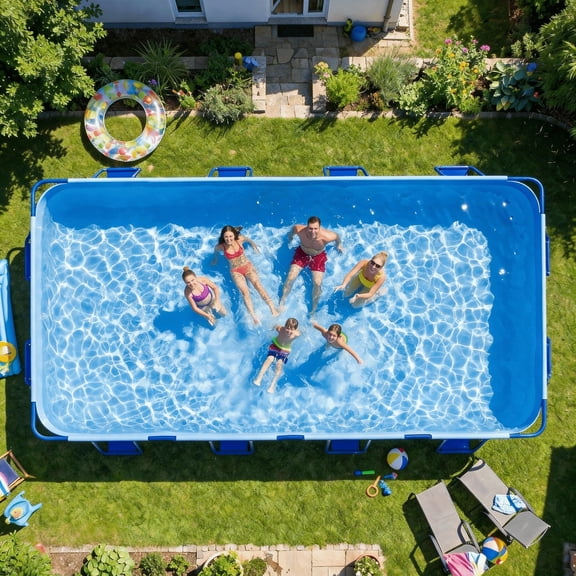 Naipo 18FT Above Ground Swimming Pool Set with Reinforced Ladder 1mm Thickened Material 3080 US Gallons for Family Fun