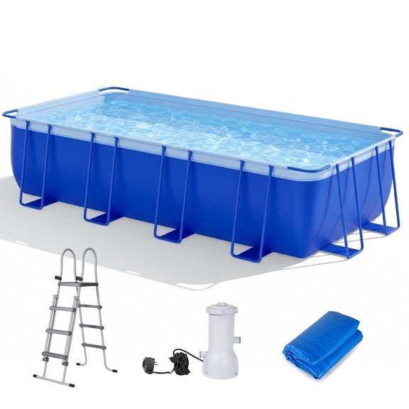 Naipo 18FT Above Ground Swimming Pool Set with Reinforced Ladder 1mm Thickened Material 3080 US Gallons for Family Fun