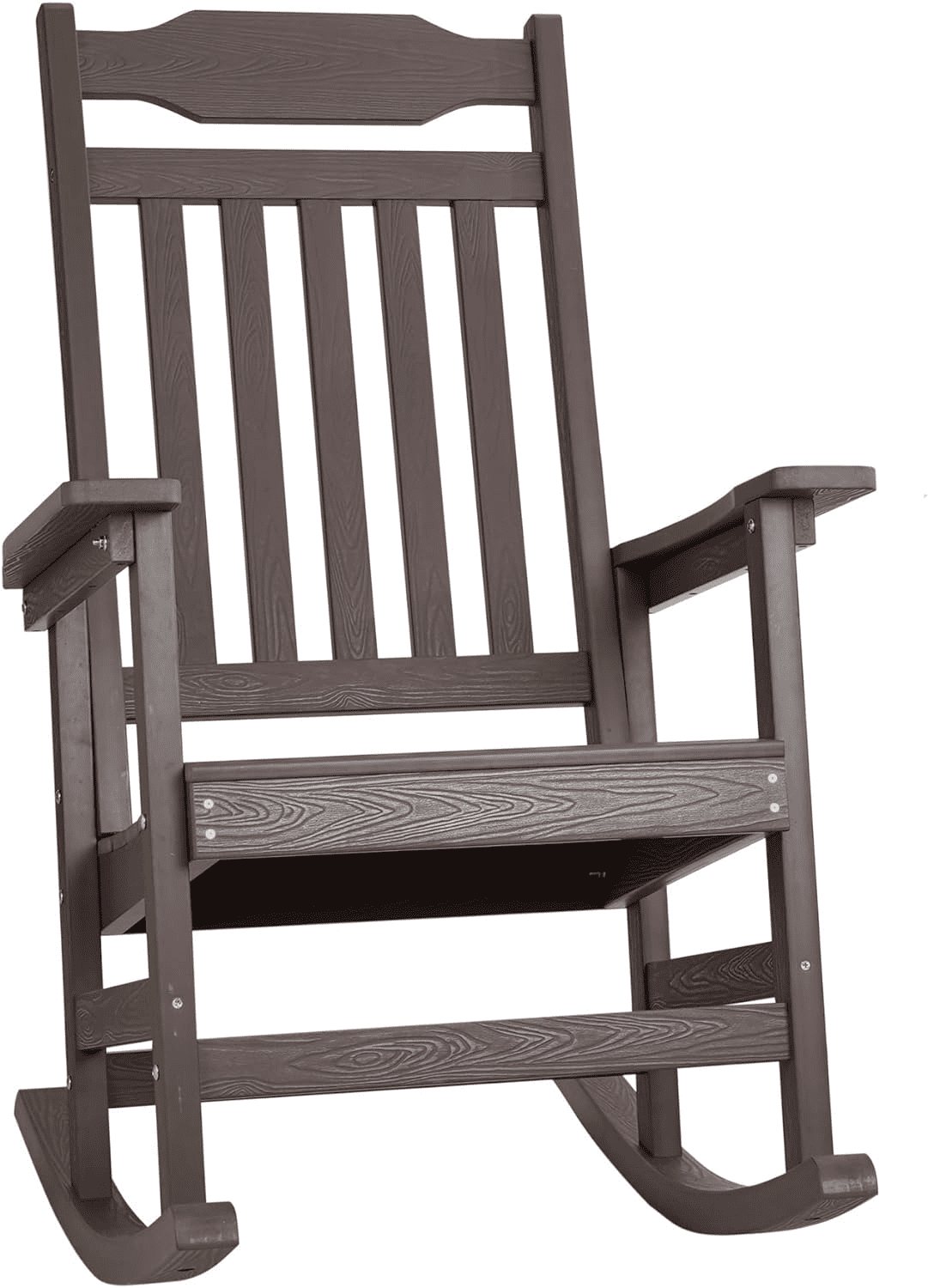 Naipo 1PC Patio Rocking Chair All-Weather, Oversized Porch Rocker Chair 400 lbs Weight Capacity, for Backyard, Fire Pit, Lawn, Garden, Outdoor and Indoor, Black