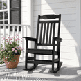 thumbnail image 1 of Naipo 1PC Patio Rocking Chair All-Weather, Oversized Porch Rocker Chair 400 lbs Weight Capacity, for Backyard, Fire Pit, Lawn, Garden, Outdoor and Indoor, Black, 1 of 9