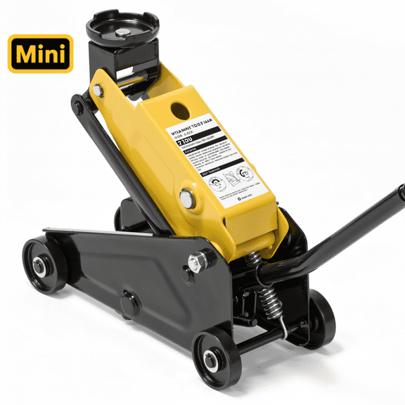 Naipo 2 Ton(4000lbs) Car Jack, Mini Hydraulic Floor Jack with Wheels for Sedan/ SUV/MPV,All Steel Construction,5.7"-15.8",Lightweight,Portable,Yellow