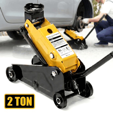 Naipo Low Profile Floor Jack, Mini Hydraulic Car Jack 2 Ton(4010lbs) Quick Lift Pump 5.7"-15.8" with Wheels for Sedan/ SUV/MPV,All Steel Construction,Lightweight, Yellow