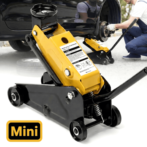 Naipo Low Profile Floor Jack, Mini Hydraulic Car Jack 2 Ton(4010lbs) Quick Lift Pump 5.7"-15.8"  with Wheels  for Sedan/ SUV/MPV,All Steel Construction,Lightweight, Yellow