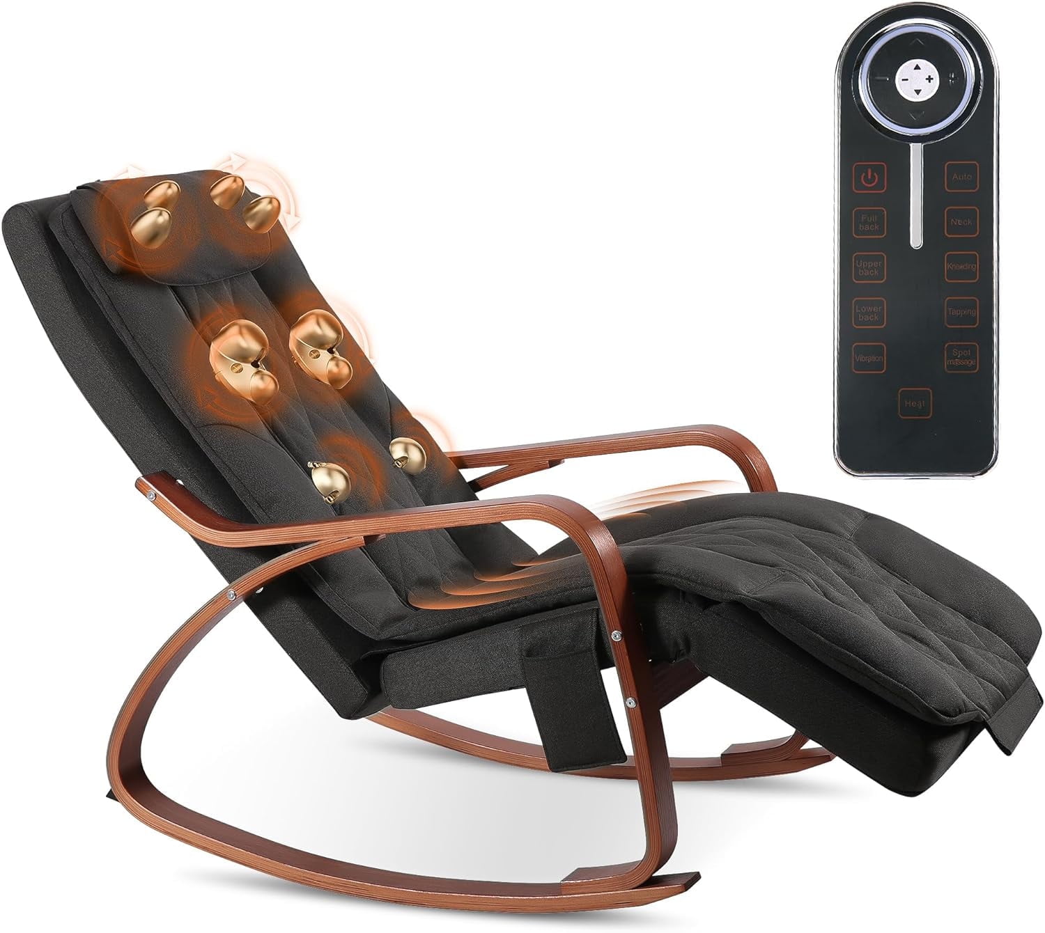 Naipo 2in1 Shiatsu Back Massager and Rocking Chair with Heat and