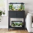 thumbnail image 1 of Naipo 20-29 Gallon Fish Tank Stand with Cabinet, 29.5inch Heavy Duty Aquarium Stand, Turtle Tank, Reptile Terrarium, 500lbs Capacity, Adjustable Table Feet, Black, 1 of 10