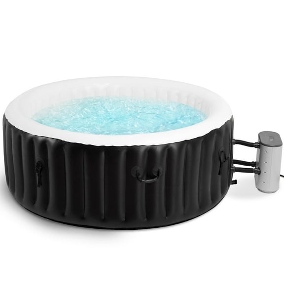 Naipo 4 Person 71'' Inflatable Hot Tub Spa Capacity 800L , Outdoor Portable Hottub with 110 Jets with Control Panel , Insulated Tub Cover, Temperature up to 104F,Black