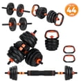 thumbnail image 1 of Naipo 44lb Adjustable Dumbbell Set 4 In 1 To Kettlebell Barbell and Push Up Stand Home Gym Weights Dumbbells for Beginners Youth Women Space Saving Workout Equipment, 1 of 9