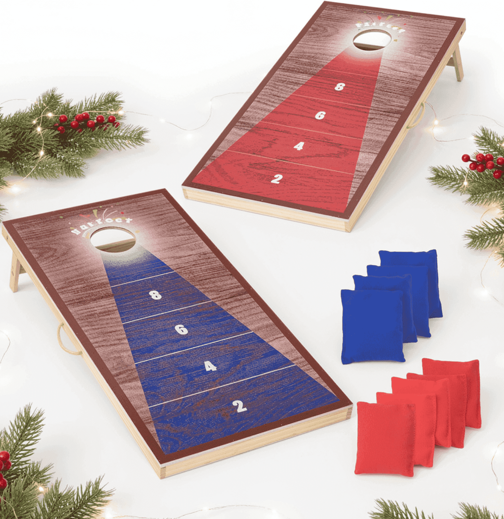 Naipo 4x2FT Cornhole Game Set with 8 Bean Bags Portable Outdoor Wooden Cornhole Boards Set Perfect for Adults Family Beach Yard Camping Parties Games