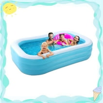 Naipo 95In Inflatable Swimming Pool Family Inflatable Pool Full-Sized Blow Up Pool Square Easy Set 95''*56''*22'' For Summer Play